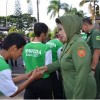 Bupati Kuningan saat melepas kontingen Pospeda Kuningan.